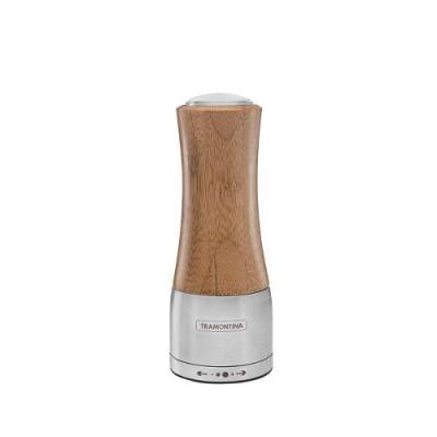 Moedor Realce Sal Ou Pimenta Bambú E Inox Moinho Cerâmica