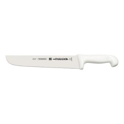 Faca Passador Profissional Com Lâmina Em Aço Inox E Cabo Em Polipropileno Branco 10"