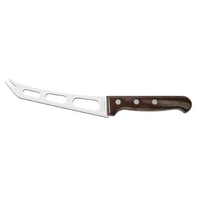 Faca Para Queijo Harmoniza Com Lâmina Em Aço Inox E Cabo De Madeira Polywood Castanho 6"