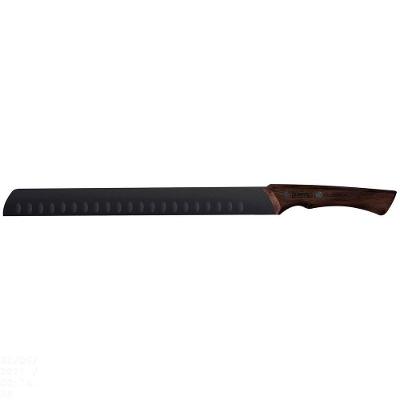 Faca Para Fatiar Churrasco Black Com Lâmina Em Aço Inox Escurecido E Cabo De Madeira 12"