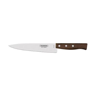 Faca Peixeira E Cozinha Tradicional Com Lâmina Em Aço Inox E Cabo Em Madeira Natural 8"