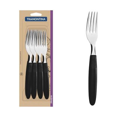 Conjunto De Garfos De Mesa Ipanema Com Lâminas Em Aço Inox E Cabos De Polipropileno Preto