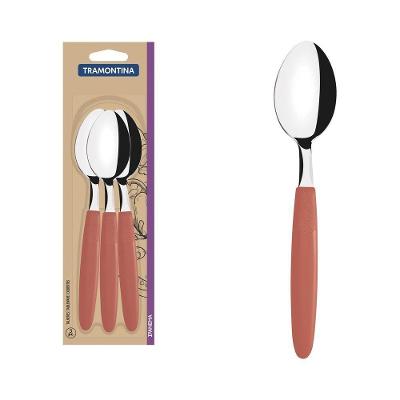 Conjunto De Colheres De Mesa Ipanema Com Lâminas De Aço Inox E Cabo Goiaba 3 Peças