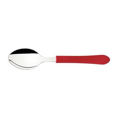 Colher De Mesa Tramontina Leme Com Lâmina Em Aço Inox E Cabo De Polipropileno Vermelho Tramontina
