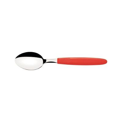 Colher Para Sobremesa Ipanema Com Lâmina Em Aço Inox E Cabo De Polipropileno Vermelho