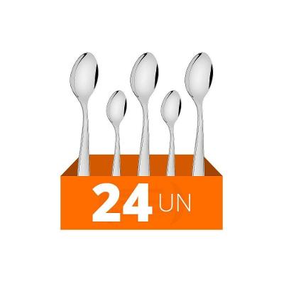 Conjunto Chá E Sobremesa Laguna 24 Peças Luxo Totalmente Em Aço Inox Itop - Tramontina