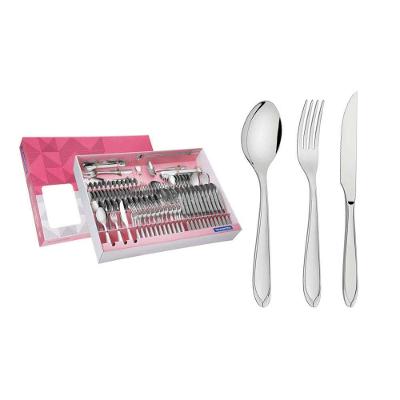 Faqueiro Laguna Em Aço Inox Com Facas De Churrasco Acabamento Em Brilho Com Detalhes No C