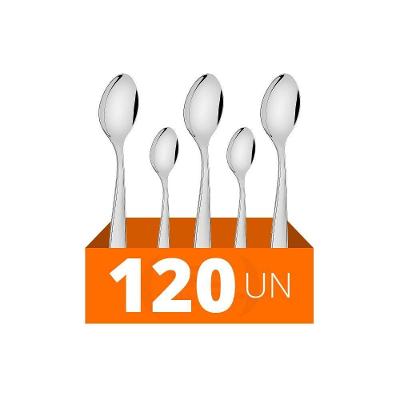 Conjunto Chá E Sobremesa Laguna 120 Peças Luxo Totalmente Em Aço Inox Itop - Tramontina