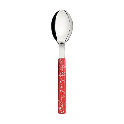 Colher De Mesa Casa Natal Com Lâmina De Aço Inox E Cabo De Polipropileno Vermelho