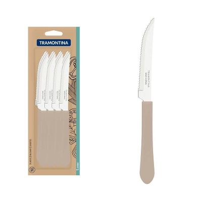 Conjunto De Facas Para Churrasco Tramontina Leme Em Aço Inox E Cabo Cinza 12 Peças Tramontina