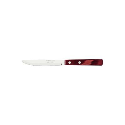 Faca De Mesa Tramontina 4" Em Aço Inox E Cabo Em Madeira Polywood Vermelho Tramontina