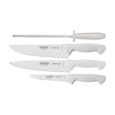 Jogo De Facas Para Churrasco Tramontina Em Aço Inox Com Cabo Polipropileno 4 Peças Tramontina