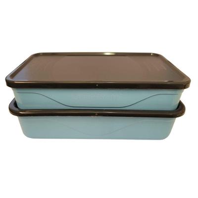 Marmita Fit Dupla 1,3l Azul Com Talher - Unitermi