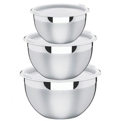 Jogo De Potes Cucina Em Aço Inox Com Tampa Plástica 3 Peças