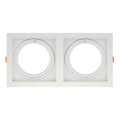 Spot De Embutir Quadrado Recuado Duplo Ar111 Direcionável Branco