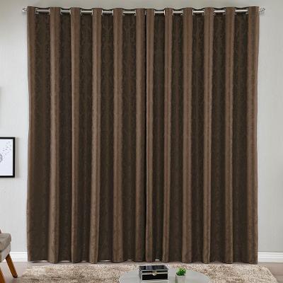 Cortina Turin Jacquard Semiblackout Floral 2,00x1,70m Para Sala Quarto Varão 2m Ilhóses - Café
