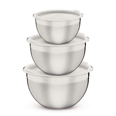 Jogo De Potes Tramontina Cucina Em Aço Inox Com Tampa Plástica 3 Peças Tramontina