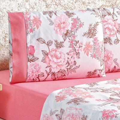 Jogo De Cama Estampado Micropercal 200 Fios Naturale Casal 04 Peças - Serene