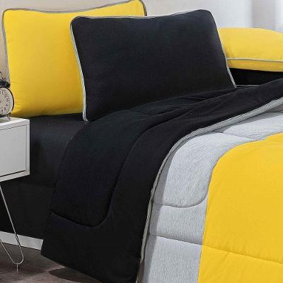 Edredom Malha 100% Algodão Urbano 1 Peça King - Amarelo-mescla-preto