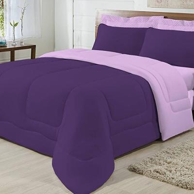 Edredom Dupla Face 100% Algodão Malha King Gran Moratta 01 Peça - Roxo- Lilas