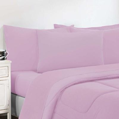 Kit Edredom Malha 100% Algodão Gran Moratta 3 Peças Queen - Rosa Bebê-rosa Bebê