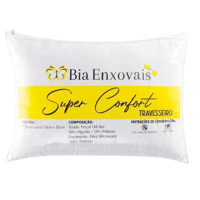 Travesseiro 50x70cm Antialérgico Lavável Fibra Siliconada Macio Confort - Branco