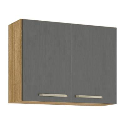 Armário Kits Paraná Ametista 2 Portas 80cm 763-8977 Freijo/gris