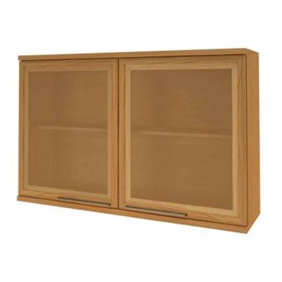 Armário Marcela 2 Portas Com Vidros 120 Cm 6154 Freijo