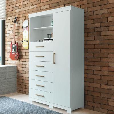 Cômoda Multiuso 1 Porta 6 Gavetas Com Pés Marabá Santos Andirá Branco
