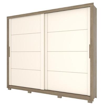 Guarda Roupa Casal Henn 2 Portas De Correr 4 Gavetas Thor Rustico Com Off White