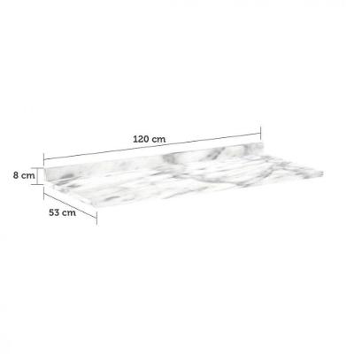 Tampo Para Balcão Luciane Linea Ella 1,20m Marmorizado