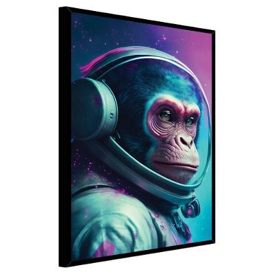 Quadro Decorativo Astronauta Macaco Moldura Cx Alta 40x60cm Título Moldura Preta