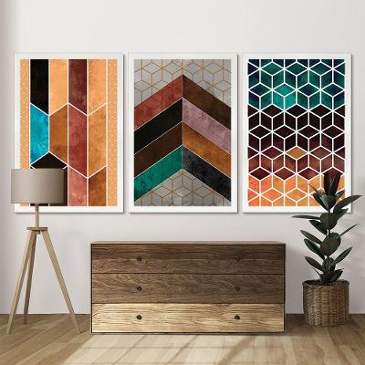Quadros Chevron Com Moldura Premium 40x60 Kit 3 Peças Titulo 115-pbr