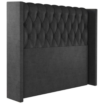 Cabeceira Solteiro 88 Cm Toquio Veludo Preto Soon Preto