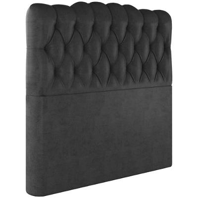 Cabeceira Solteiro 88 Cm Milan Veludo Preto Soon Preto