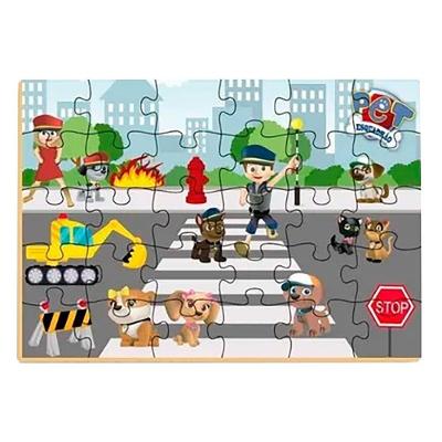 Quebra Cabeça Esquadrão Pet Madeira - 30 Pçs - 510 - Brincadeira De Criança