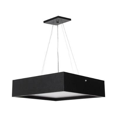 Lustre Pendente Madeira Quadrado 60cm Cor:preto