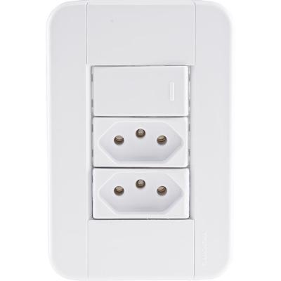 1 Interruptor Simples 10 A 250v e 2 Tomadas A 250v Branco