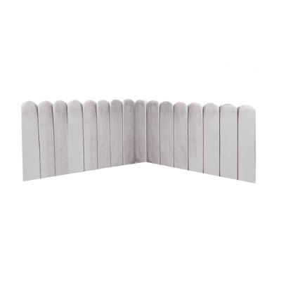 Cabeceira Painel Cama Queen Box Nuvem Suede Sandy 160 Cm Cor:cinza Claro