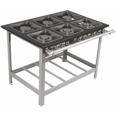 Fogão 6 Bocas Duplas M15 30x30 Perfil 6,5 Metalmaq