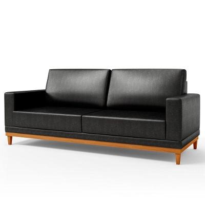Sofá 180cm 3 Lugares Kayrós D05 Couríssimo Preto