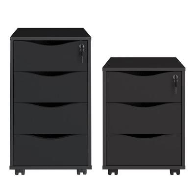 Jogo De Gaveteiros Potsdam Preto