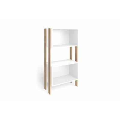 Estante para Sala RT3092 c/ 2 Nichos Rustico/Branco - Movelbento
