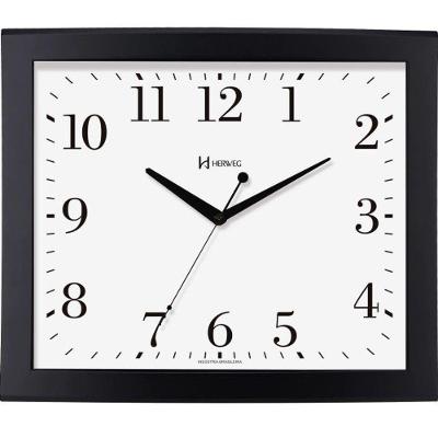 Relógio De Parede Quadrado Preto Fosco Herweg 6900 único