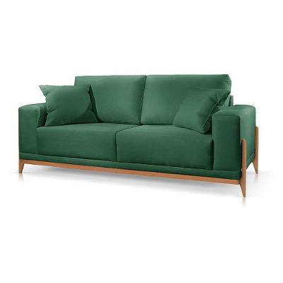 Sofá 2 Lugares Fixo Living Bellagio Suede Verde 18 1,90m