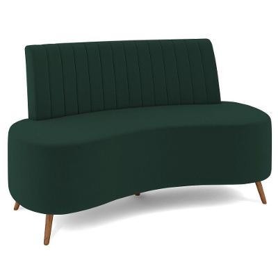 Sofá 2 Lugares Para Sala Living 135cm Pés Palito Tamar K04 Veludo Verde - Mpozenato