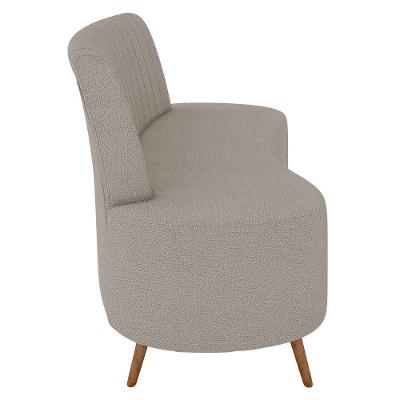 Sofá 2 Lugares Para Sala Living 160cm Pés Palito Tamar K04 Bouclê Bege Escuro - Mpozenato