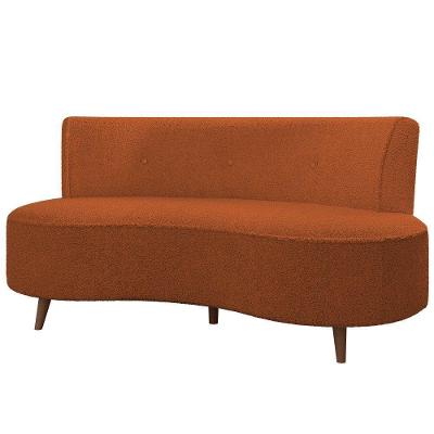 Sofá 2 Lugares Para Sala Living 135cm Pés Palito Korah K04 Bouclê Terracota - Mpozenato