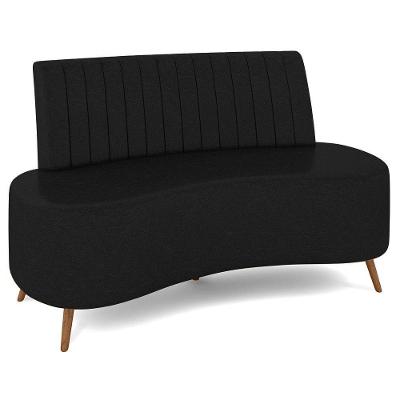 Sofá 2 Lugares Para Sala Living 135cm Pés Palito Tamar K04 Sintético Preto - Mpozenato