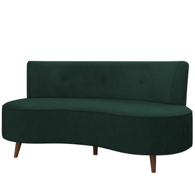 Sofá 2 Lugares Para Sala Living 135cm Pés Palito Korah K04 Veludo Verde - Mpozenato